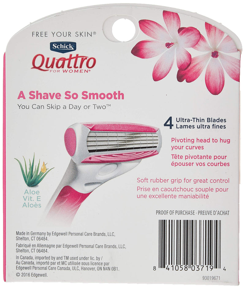 [Australia] - Schick Quattro for Women Razor Refill Cartridges, 8 Cartridges 