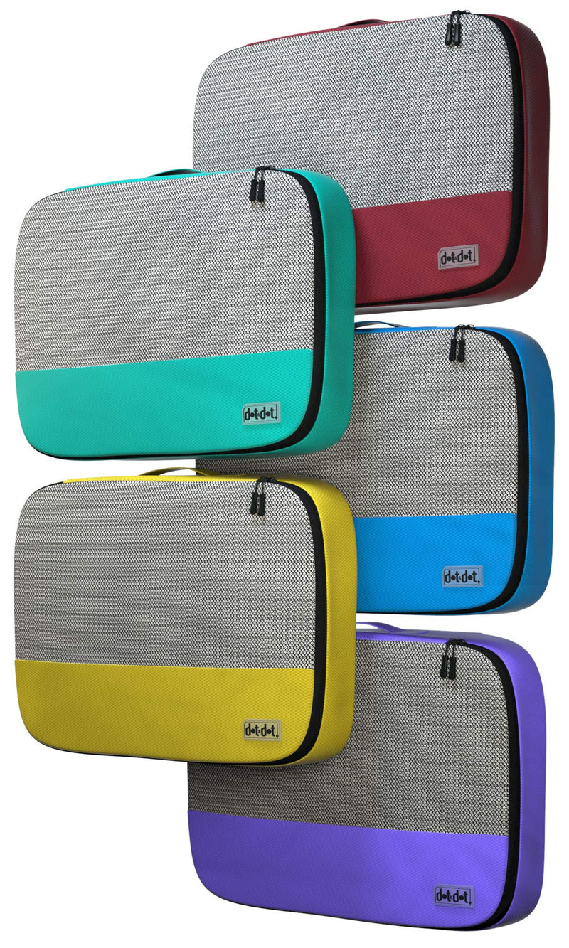Purple 5pc Large Packing Cubes+Multi-colored 5pc Small Packing Cubest