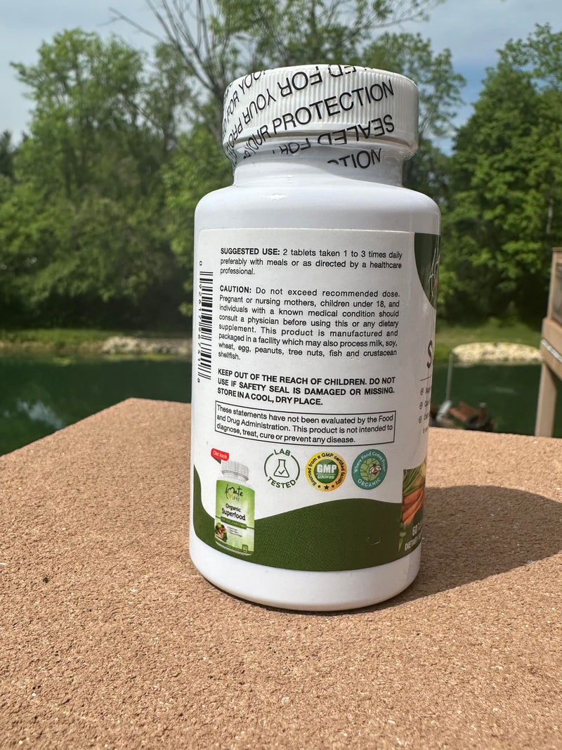 [Australia] - Organic Superfood Greens Fruits and Veggies Complex - Dietary Supplement with 14 Greens and 14 Fruits & Vegetables with Alfalfa Rich in Antioxidant Organic Ingredients Non-GMO 60 Capsules 60 Count (Pack of 1) 