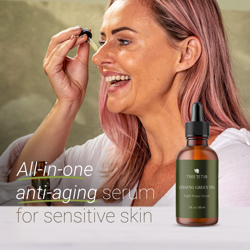 Tree To Tub Retinol Anti Aging Face Moisturizer for Dry & Sensitive Skin and Anti Aging Serum for Face & Wrinkles - Anti Wrinkle Hyaluronic Acid Facial Moisturizer, Vitamin A & E Night Cream for Women