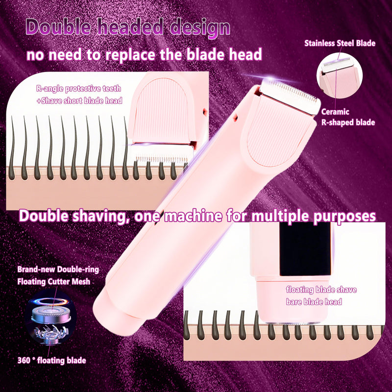 [Australia] - 4.0 Upgrade Bikini Trimmer for Women【SGS Certification Intelligent AI Chip】 Skin-Friendly mild and Smooth 2 in 1 Electric Bikini Trimmer IPX7 Waterproof USB Rechargeable，Suitable for Bikini Pink 