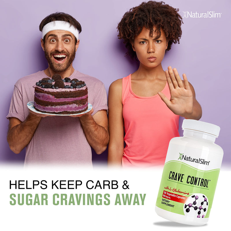 [Australia] - NaturalSlim Crave Control Appetite and Craving Suppressant Supplement - Natural Hunger Suppressant with L glutamine & Thiamine B Complex for Energy & Metabolism Booster - 180 Capsules 