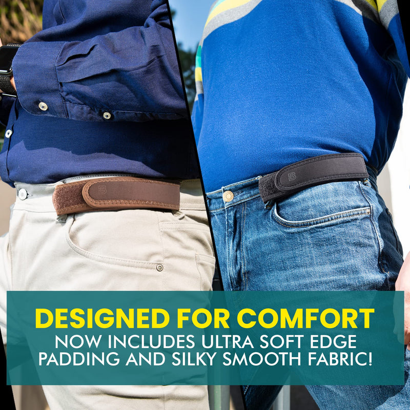 [Australia] - BeltBro Neo Buckle-Free Elastic Belt - Ultra-Soft Padding For Ostomy Bag, Back Pain & Wheelchair - Fits 1.5 Inch Belt Loops Denim 