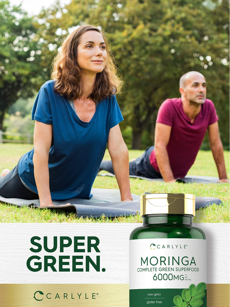 Carlyle Moringa Oleifera | 180 Capsules | Non-GMO and Gluten Free Supplement | Complete Green Superfood | from Moringa Leaf Powder