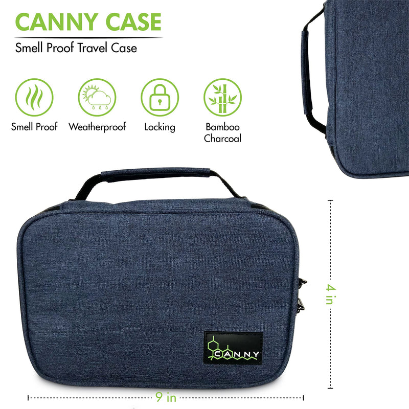 CANNY Smell Proof Case – Large Odor Eliminating Travel Pouch. Locking Bag – Odorless Container with Bamboo Charcoal and Activated Carbon - Storage Medicine Lock Lunch Box