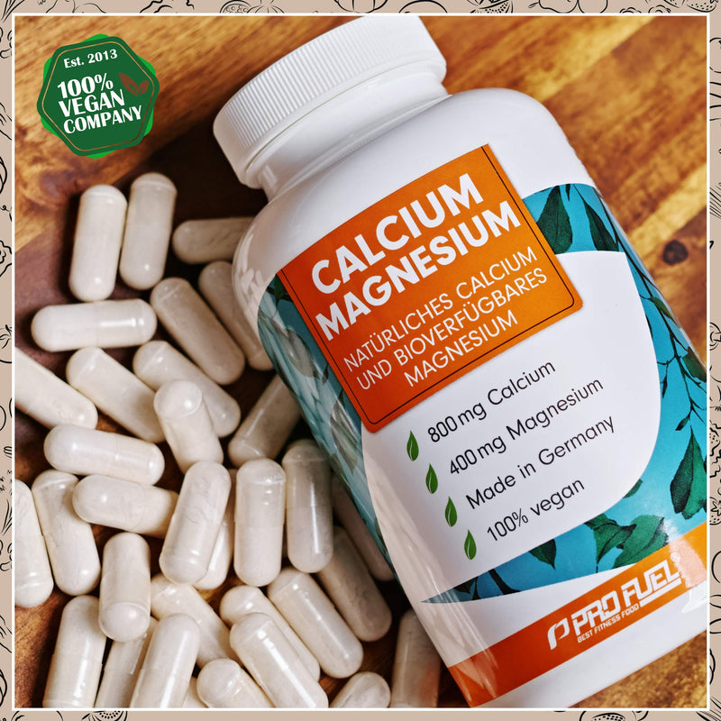 [Australia] - Calcium & Magnesium 180 capsules - high dose with 800 mg calcium + 400 mg magnesium per day - high bioavailability thanks to natural calcium from red algae and magnesium citrate - laboratory tested & vegan 1x 180 capsules 