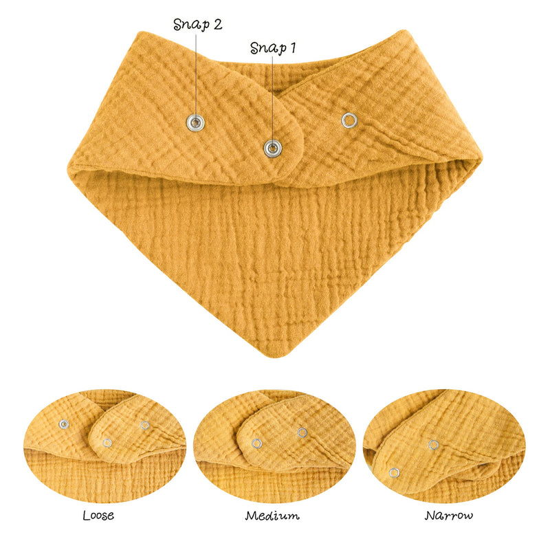 [Australia] - Konssy Muslin Baby Bibs 8 Pack Bandana Drool 100% Cotton for Unisex Baby, Solid Colors Set Teething Drooling Neutral 