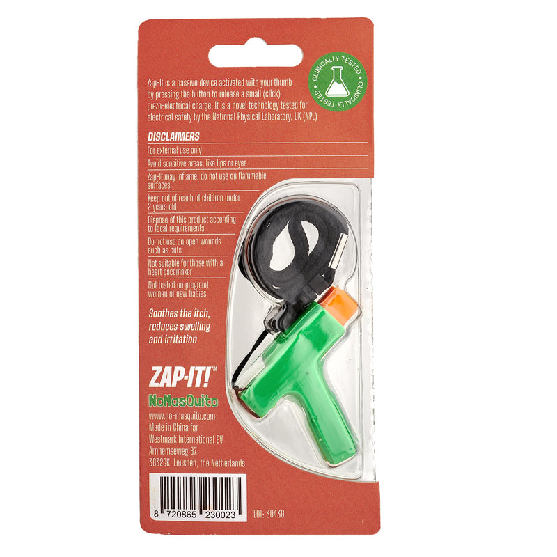 [Australia] - NoMasQuito (Zap-It!) - NoMasQuito (Zap-It!) Green & Orange, Fast and Effective Mosquito Bite Relief Device - 1 Piece 