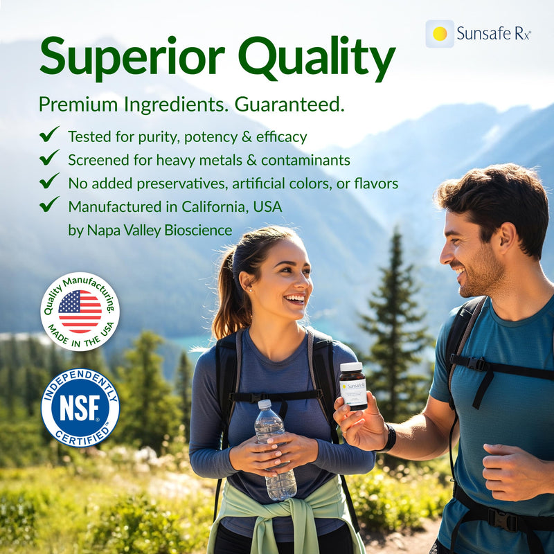 Sunsafe Rx Anti Aging Supplement: Natural Skin Protection Pills 30 Capsules | Antioxidants, Skincare, Radiant Skin, Youthful Appearance, Eye Health, Vitamins, Minerals, 250mg Polypodium Leucotomos 30 Count (Pack of 1)