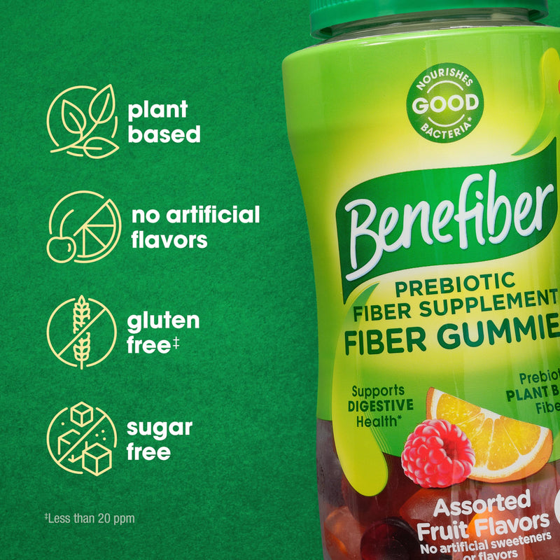 [Australia] - Benefiber Prebiotic Fiber Supplement Gummies for Digestive Health, Assorted Fruit Flavor - 81 Count 1 Count (Pack of 81) 