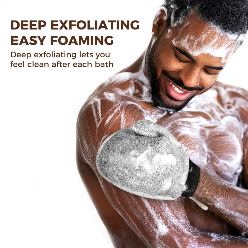 [Australia] - ZOMCHI 2 Pack Deep Exfoliating Glove with Dual Texture, Massage Body Scrub Gloves for Home Spa, Exfoliating Mitt for Dead Skin Removal (Deep + Gentle) Deep + Gentle 