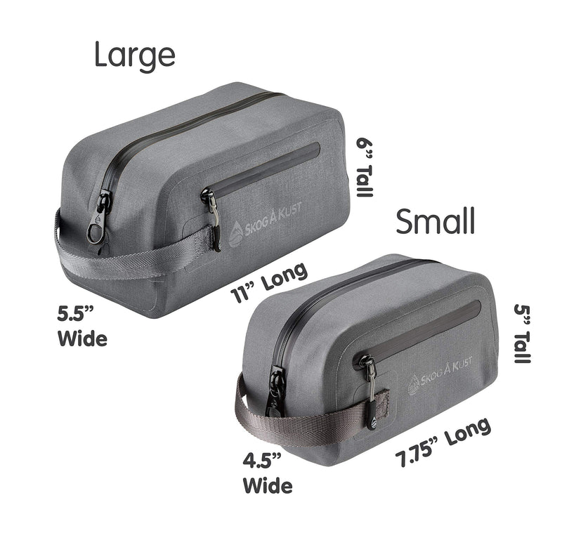 DoppSåk Waterproof & Leak-Proof Travel Toiletry Bag | Large, Charcoal Grey