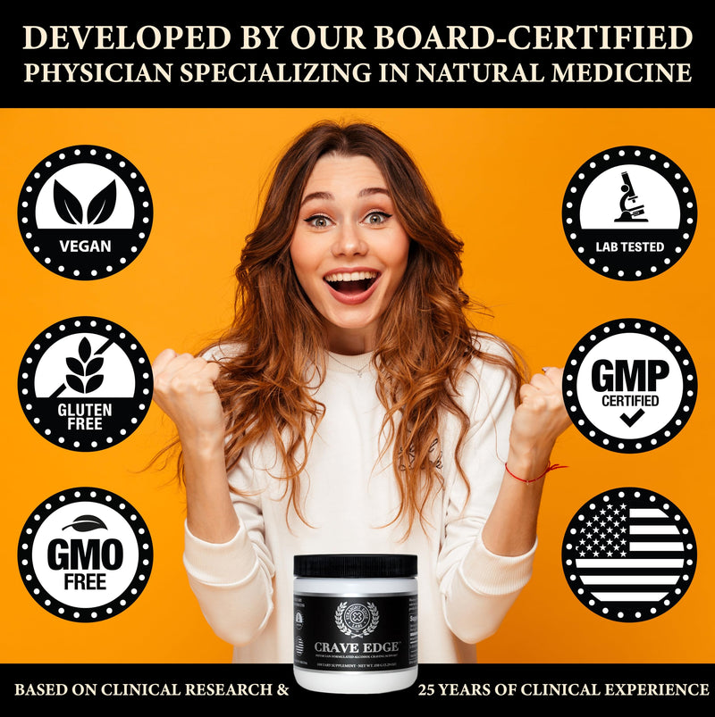 [Australia] - Crave Edge Alcohol Craving Support | Physician-Formulated | Anti Alcohol Replacement Drink | Stop Drinking Alcohol | Liver Detox | Fast Acting | No Big Pills or Bad Taste | 150G Powder-30 Servings 