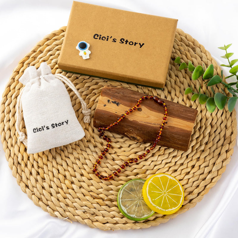 [Australia] - Cici's Story Baltic Amber Necklace (Cognac) - Certified Authentic Baltic Amber 14 Inch (Pack of 1) 