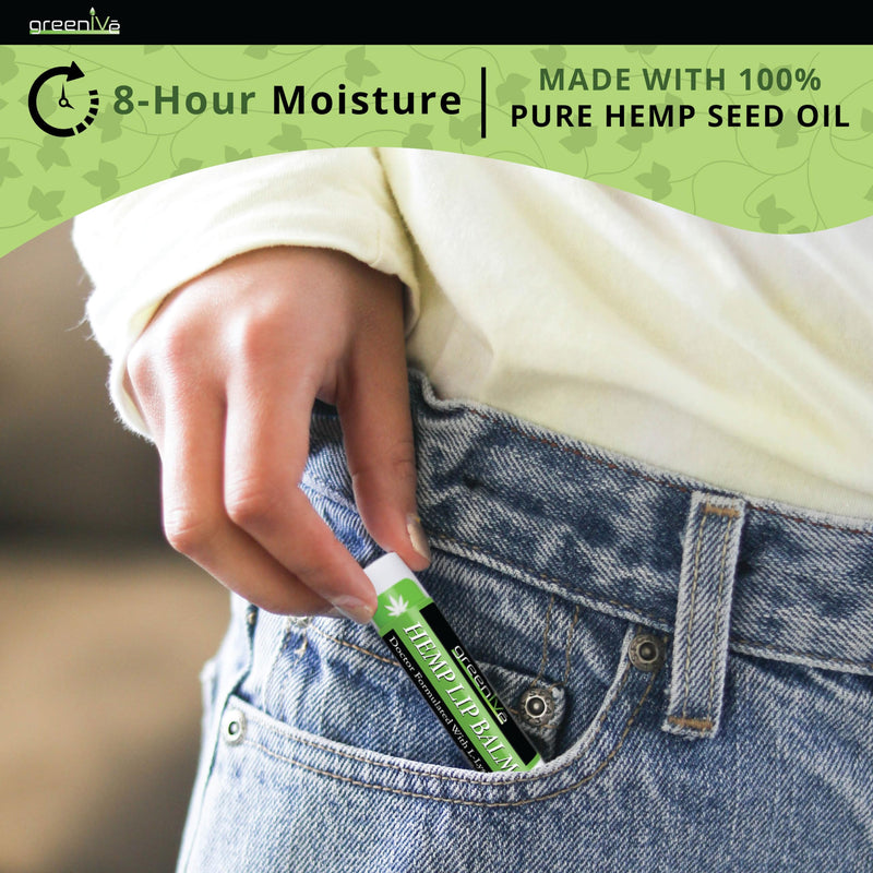 GreenIVe Hemp Lip Balm, Vegan, Omegas 3 & 6, Vitamin E, L-Lysine, Hydrating Handcrafted (5) 5
