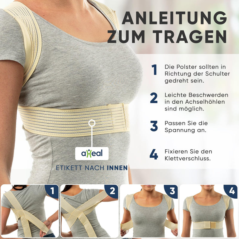 [Australia] - aHeal Back Support Belt & Back Straightener Men and Women - Posture Correction Back, Shoulder Strap Posture Correction, Back Support, Straight Back, Relief from Back Pain - Size 3 Skin Size 3: 90-99 CM 