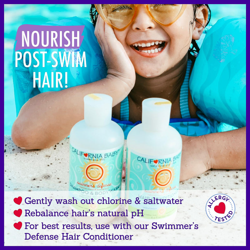 [Australia] - California Baby Swimmer's Defense | Moisturizing After Swim Shampoo For Kids | 100% Plant-Based | Allergy Friendly | 251 mL / 8.5 fl. oz. 
