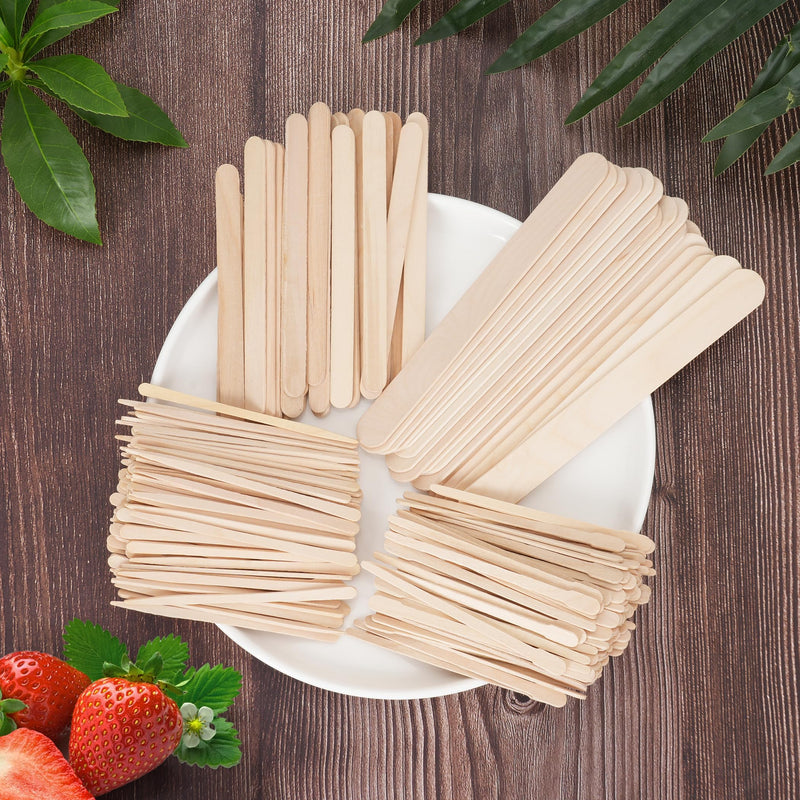 [Australia] - 1200Pcs Waxing Sticks - 4 Style Assorted Wood Wax Sticks for Body Face Hair Removal, Eyebrow Lip Nose Small Waxing Applicator Sticks, Wax Spatula Applicator Wooden Craft Sticks 1200-4style waxingsticks 