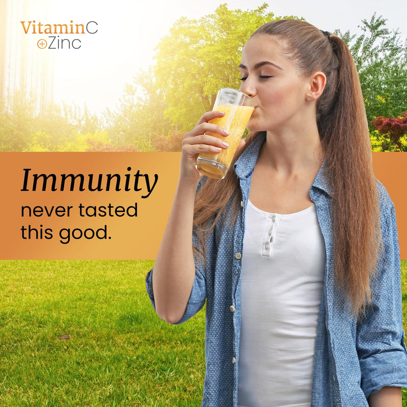 SIGNIFY NATURE Vitamin C 1000mg Effervescent Tablets with Zinc, 20CT | Potent Immune Support with Zinc, Sugar-Free & Vegan, Dissolvable Fizzy Tablet, Water Soluble, Easy Daily Vitamin C Boost Orange 20 Count (Pack of 1)