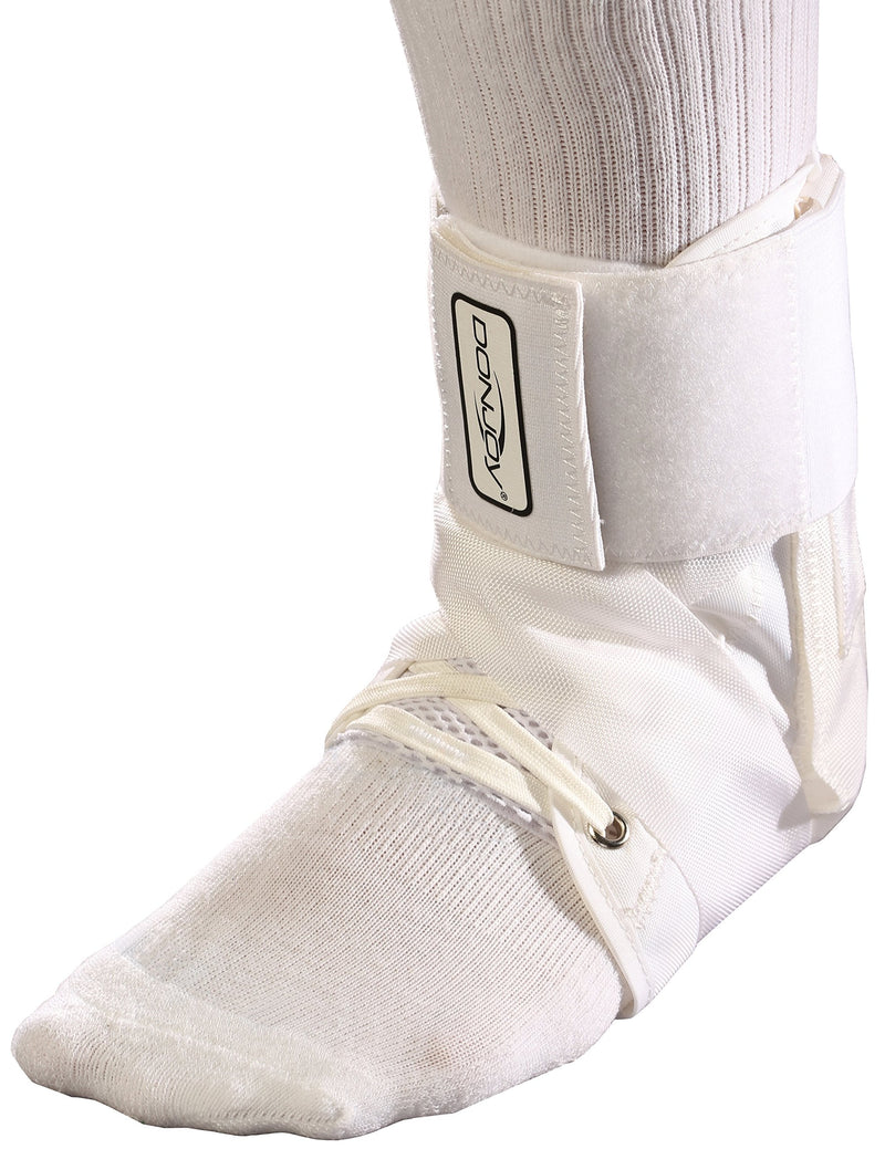 DonJoy Stabilizing Pro Ankle Support Brace - For Acute Sprains, Chronic Ankle Sprains, Injury Prevention - White, Large