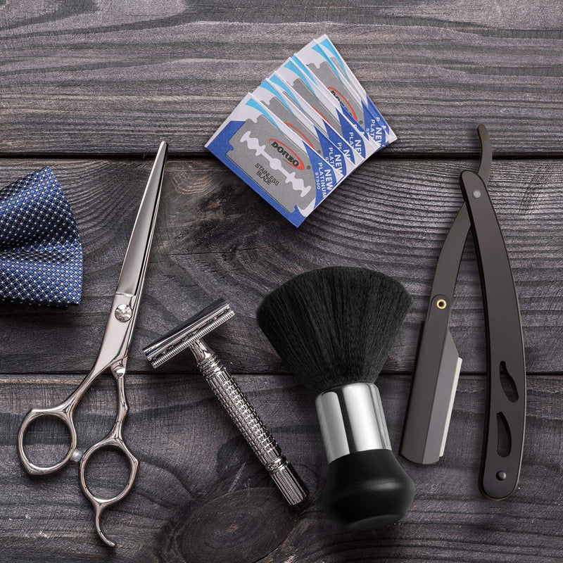 [Australia] - Honoson Professional Straight Razors for Men Navajas Para Barbero Barber Straight Razor Kit with Neck Duster Brush and 40 Pieces Double Edge Blades for Hair Salons, Gifts 
