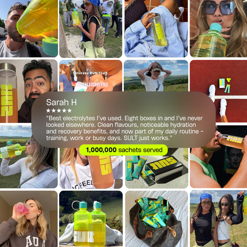 SULT Hydrate Electrolyte Sachets | Zero Sugar | 6 Electrolytes | 500mg Sodium | Coconut Water | 26 Pack | Watermelon Berry | Vegan, Non-GMO | Made in UK