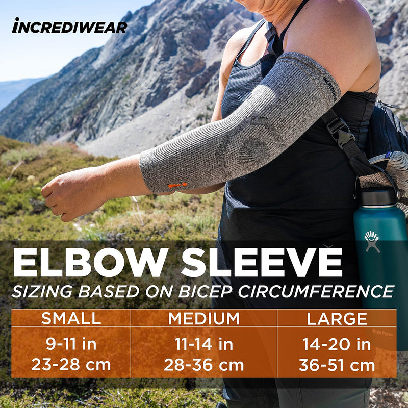 [Australia] - Incrediwear Elbow Sleeve – Elbow Brace for Elbow Support, Joint Pain Relief, Inflammation Relief, and Circulation, Tendonitis, Golf and Tennis Elbow Brace for Women and Men Medium Grey 