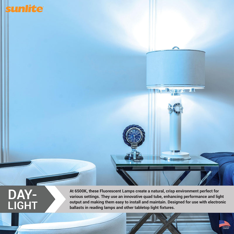 [Australia] - Sunlite FML27/65K/2PK Quad Tube Plug-in Compact Fluorescent Lamp, FML 4-Pin, 27 Watts, 1500 Lumens, 6500K Daylight, 4-Pin (GX10q4) Base, 120 Volts, 2 Pack 2 Count (Pack of 1) 