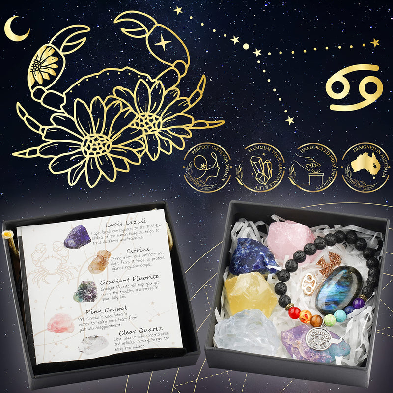 [Australia] - Cancer Gifts for Women, Spiritual Gifts, Zodiac Gifts, Astrology Gifts for Women, Horoscope Gifts with Birthstone, Healing Stone Gifts, June July Unique Birthday Gifts for Women Cancer 