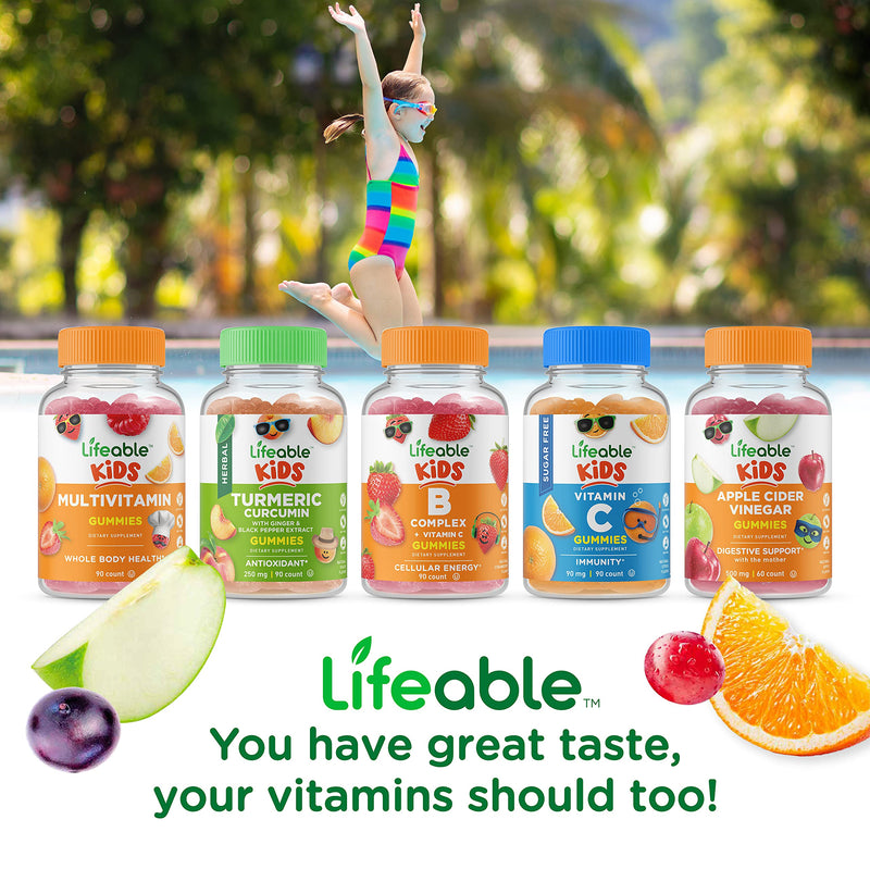 Lifeable Vitamin B12 Kids + Zinc Kids, Gummies Bundle - Great Tasting, Vitamin Supplement, Gluten Free, GMO Free, Chewable Gummy