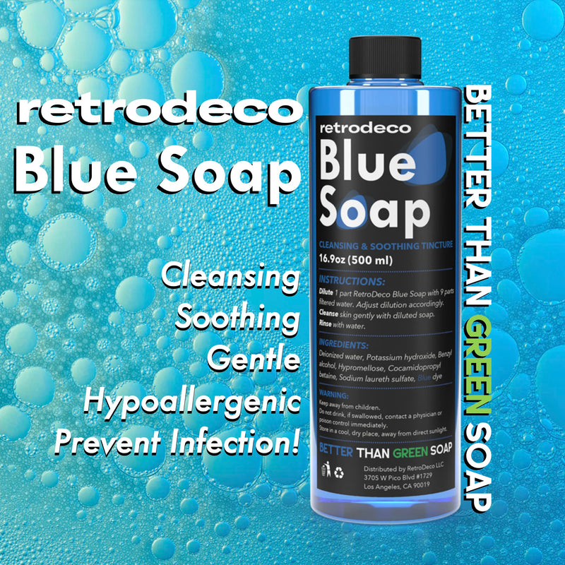 [Australia] - Ultra Concentrated 16.9oz Tincture of Blue Tattoo Soap USP: Makes 1.3 Gallons of Blue Soap with XL 16.9oz Squeeze Bottle For Skin and Piercings, Better Than Green Soap 16.9 Fl Oz (Pack of 1) 