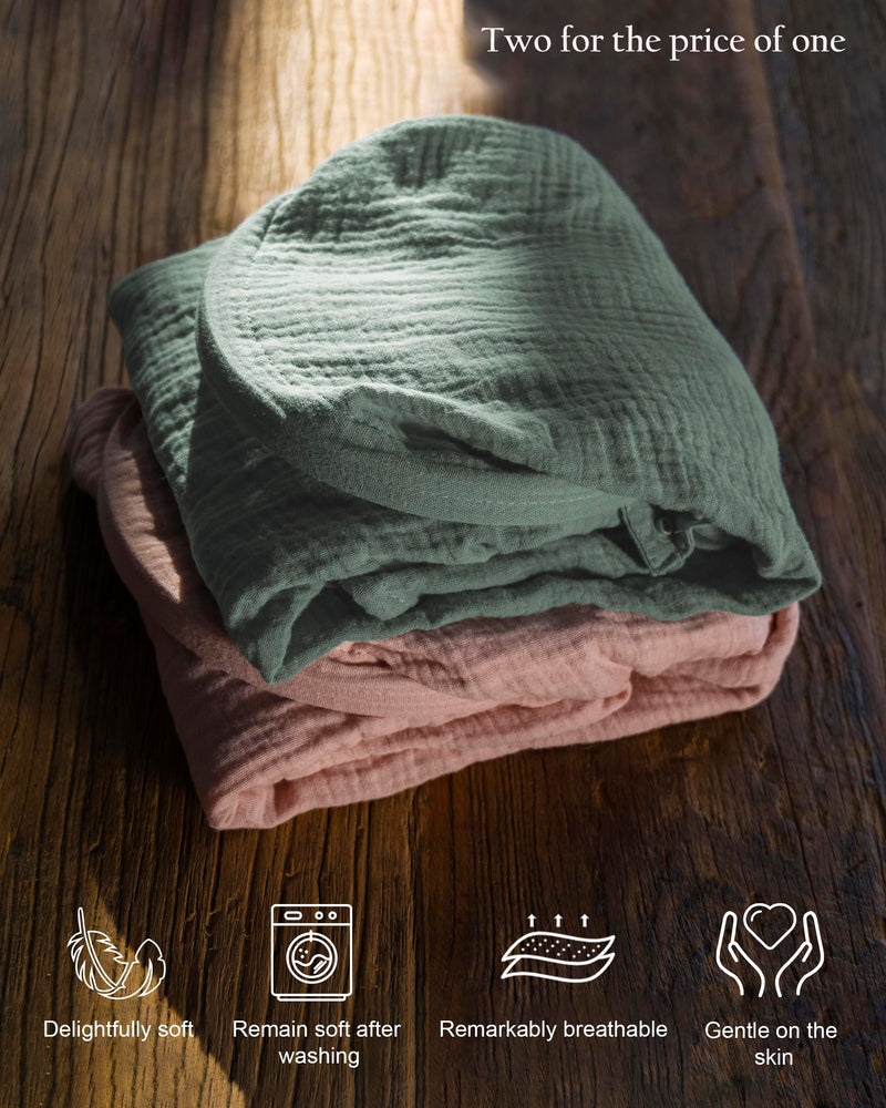 [Australia] - Nursing Cover Up for Breastfeeding - 2 Pack Quick Magnetic Closure Breastfeeding Cover Up for Mom with 100% Cotton Muslin | Nursing Clothes for Breastfeeding | Breastfeeding Essentials Green & Pink 
