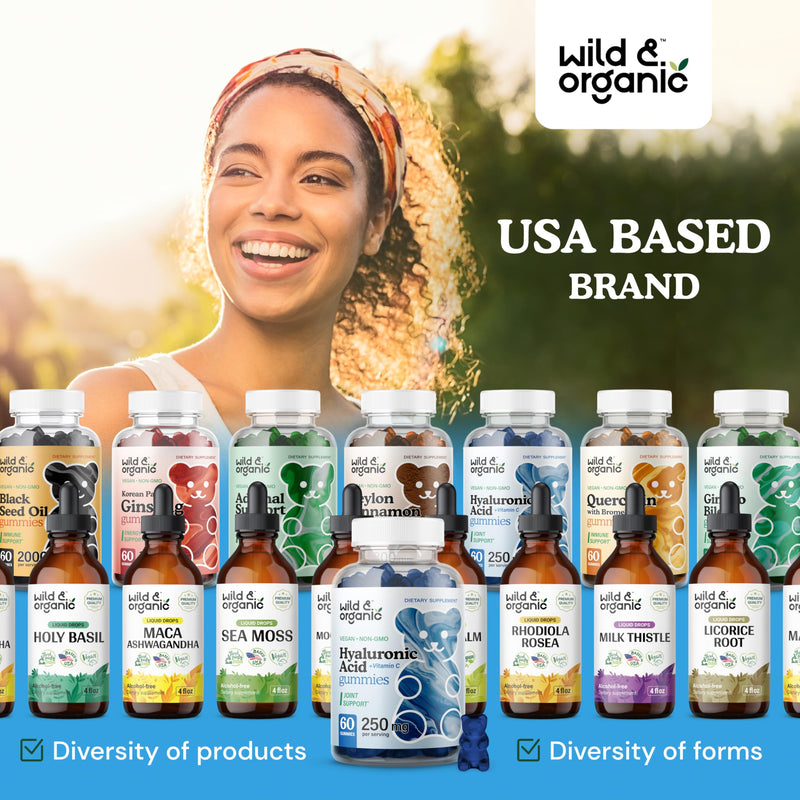 [Australia] - Hyaluronic Acid Gummies 250mg - Pure Hyaluronic Acid Supplements for Joints - Hair Skin and Nails Gummies w/Hyaluronic Acid Powder - Skin Supplement w/Vitamin C Hyaluronic Acid - 60 Vegan Chews 