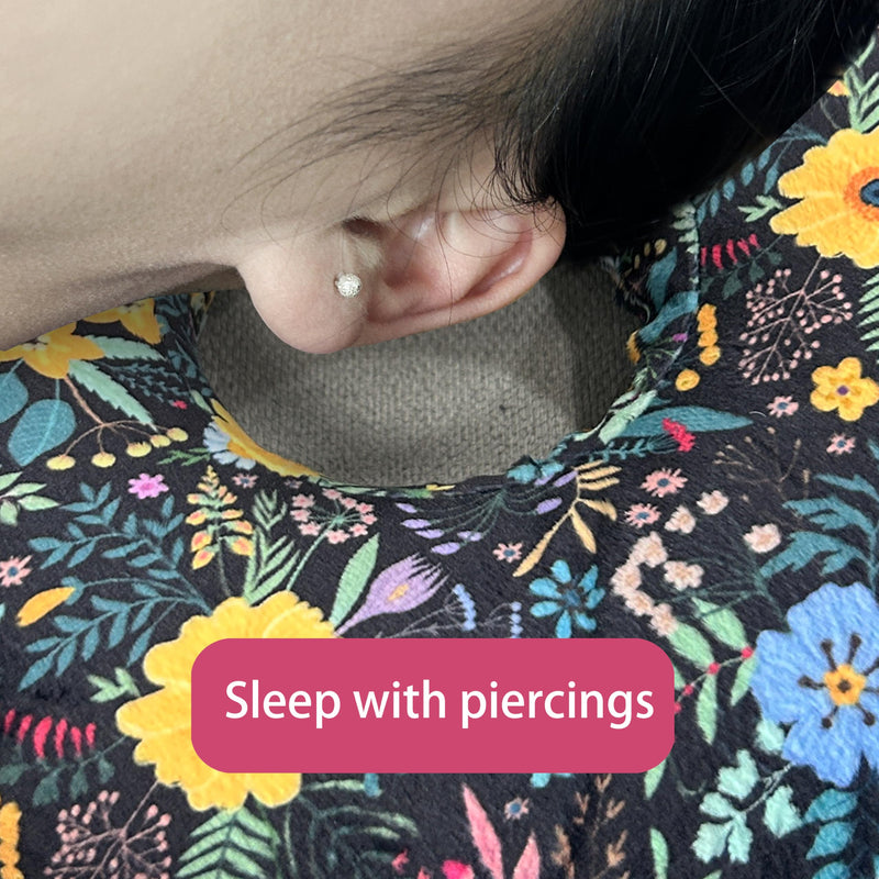 [Australia] - Ear Piercing Pillow for Side Sleepers with Washable Cover Pillows with Holes for Ear Pain,Donut Pillow for Adults CNH Ear Pain Relief Pressure Sores Ear Pillow with Hole in Center,Dark Green 