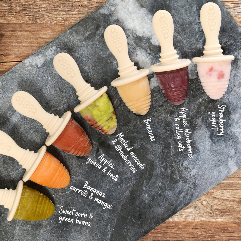 [Australia] - Silicone Petite Pops - Baby Popsicle Mold - BPA Free - Dishwasher Safe - 4 months+ (Sage Green Teether Pops) Sage Green Teether Pops 