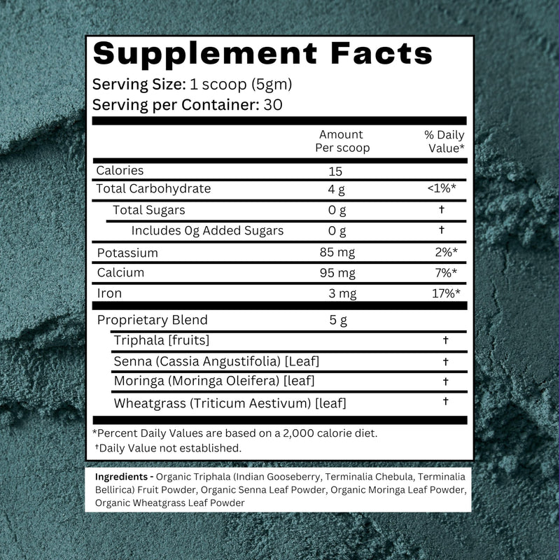 Organic Spree Good Gut Powder – 150 g (5.3oz) | USDA Organic Certified | Ayurvedic Blend of Triphala, Moringa, Wheatgrass & Senna (1) 1