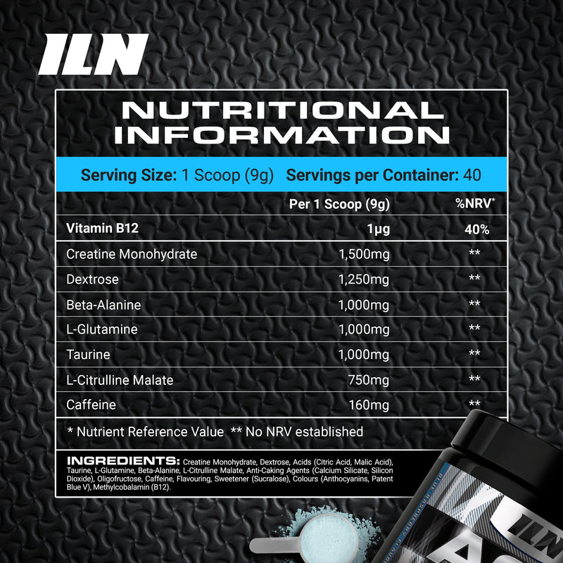 AC8 Pre Workout Powder Blue Raspberry – Pump Pre Workout for Men and Women – Up to 6,660mg Actives Per Serving – with Creatine and Caffeine – Preworkout Supplement Drink 360g