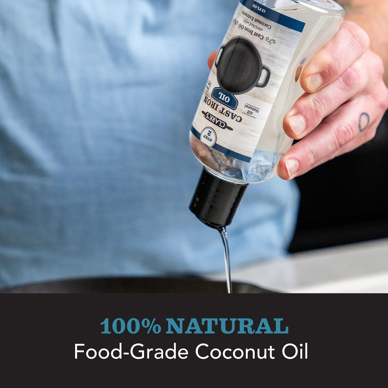 [Australia] - CLARK'S Cast Iron Seasoning Oil (12 Ounces) - 100% Plant Based from Refined Coconut Oil (Vegan) - No Mineral Oil - Prevents Rust - Maintains Seasoning on All Cast Iron and Carbon Cookware 