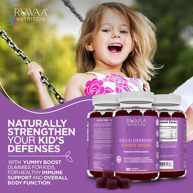 RUWAA NUTRITION Vitamins, Elderberry Gummies, Zinc Supplements & Vitamin C: Immune Support Vitamins, Bone, Brain, Lung, Skin | Elderberry Gummies Vegan, Gluten Free, Non-GMO (1) 1