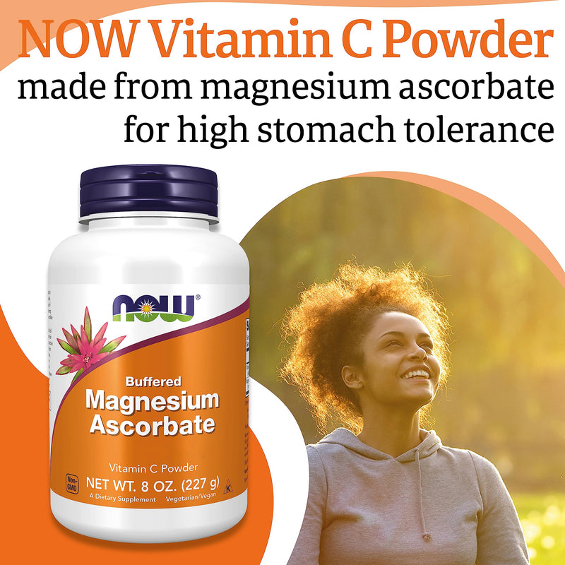 Now Foods, Magnesium Ascorbate, 227g Vegan Powder, Vitamin C, Minerals, Gluten Free, Soy Free, Vegetarian
