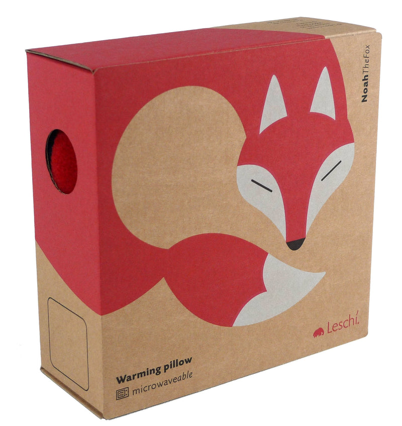 [Australia] - LESCHI heat pillow - grain pillow for microwave - animal fox beige - cuddly neck pillow with organic wheat - ideal as a heat source in winter and for tension in the neck, shoulder, neck, sand / midnight 