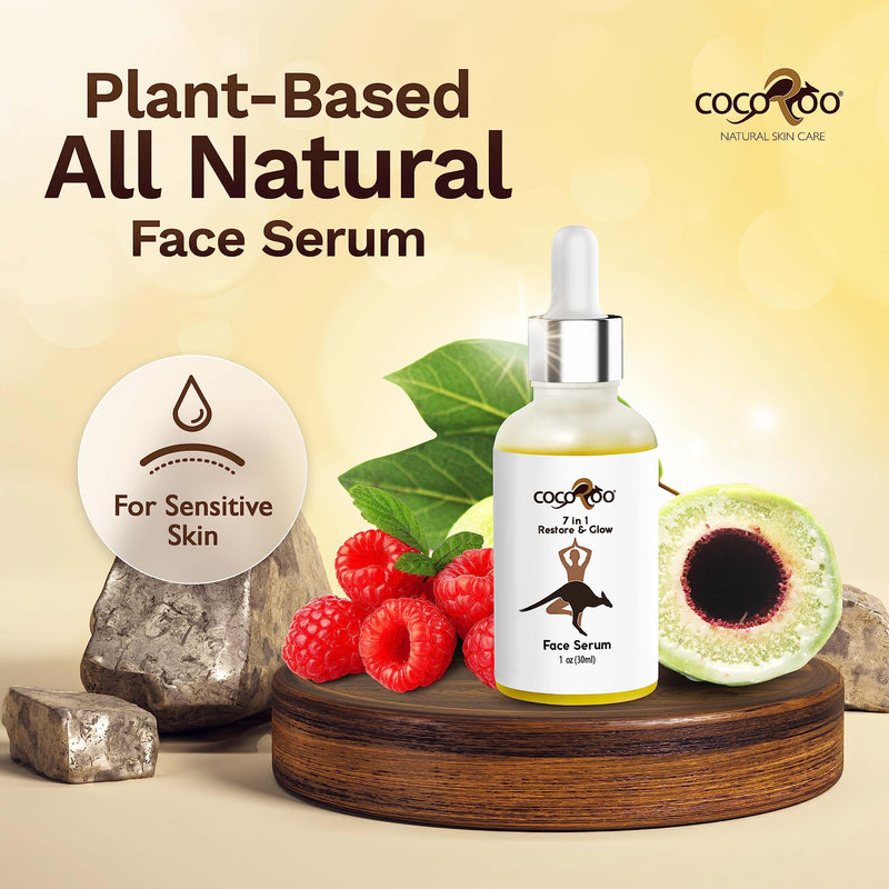 7in1 Anti-Aging Face Serum, Plant-Based with Vitamin C, Ceramide & Jojoba Oil, 100% Pure, Natural & Vegan