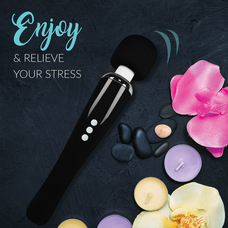 [Australia] - Therapeutic Cordless Massager - Powerful Massage Tool Handheld 8 Speeds 20 Patterns - Rechargeable Hand Massagers for Sore Muscles - Hand Held Massage Tool for Neck & Back Charcoal 