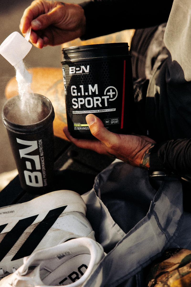 [Australia] - BARE PERFORMANCE NUTRITION G.1.M Sport+ Endurance Pre-Workout – Lemon Lime | 25 Servings | 20g Carbs, 350mg Sodium, 150mg Caffeine | Electrolytes, Nootropics & Cluster Dextrin® for Energy & Focus 