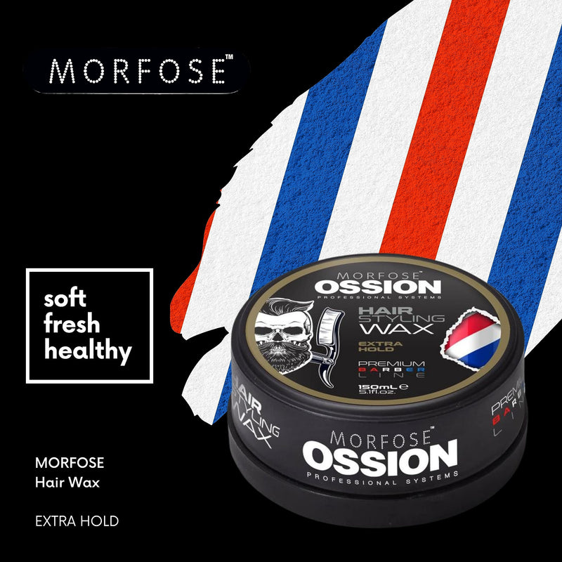 [Australia] - Morfose OSSION PBL Extra Hold Hair Styling Wax 150ml - Hair styling wax - texturizing and voluminous, extra strong hold, naturally shiny look - for all hair types 150 ml (pack of 1) blue 