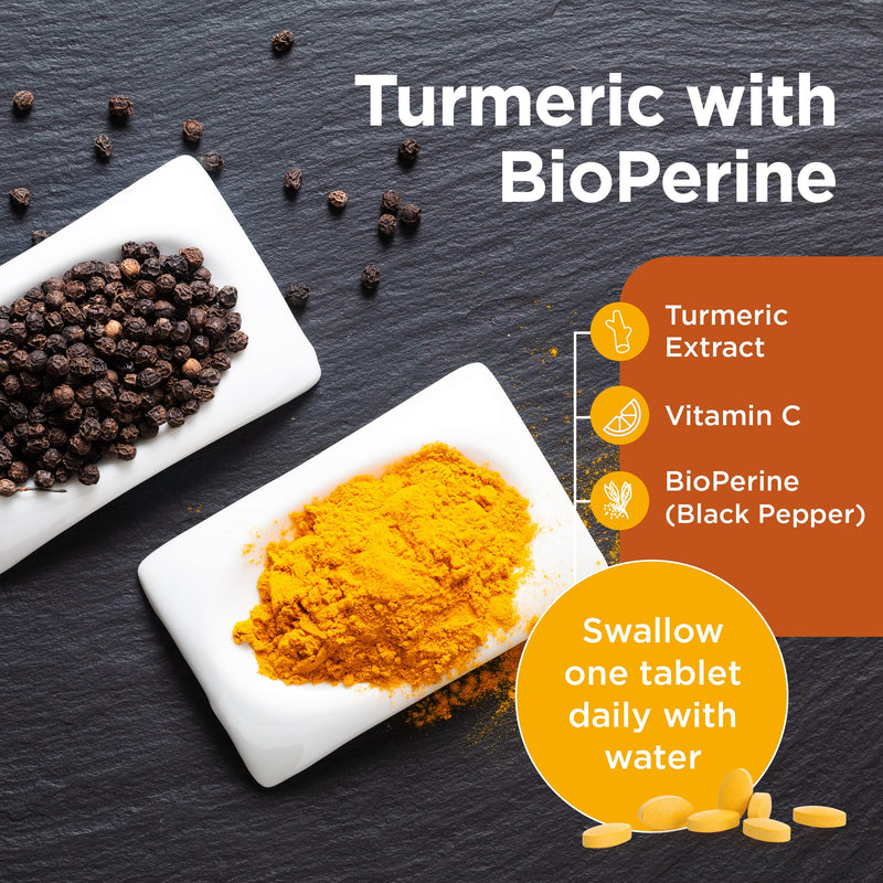 Healthspan Turmeric 10,000mg with BioPerine Black Pepper Extract (2 Months’ Supply) | High Potency Turmeric Extract | Supports Immune, Bone & Cartilage Health | BioPerine aids Absorption | Vegan