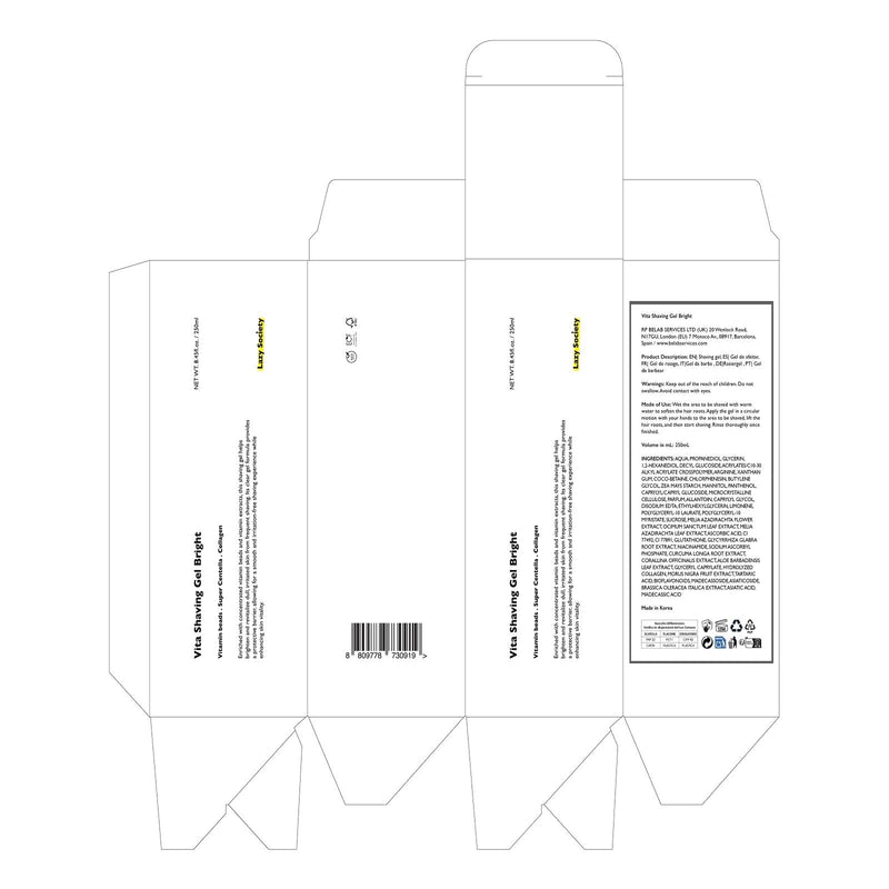 [Australia] - Vita Shaving Gel Bright – Vitamin C Transparent Shaving Gel for Men, Non-Foaming, Smooth Glide & Skin Brightening, 8.45 Fl Oz Orange 8.45 Fl Oz (Pack of 1) 