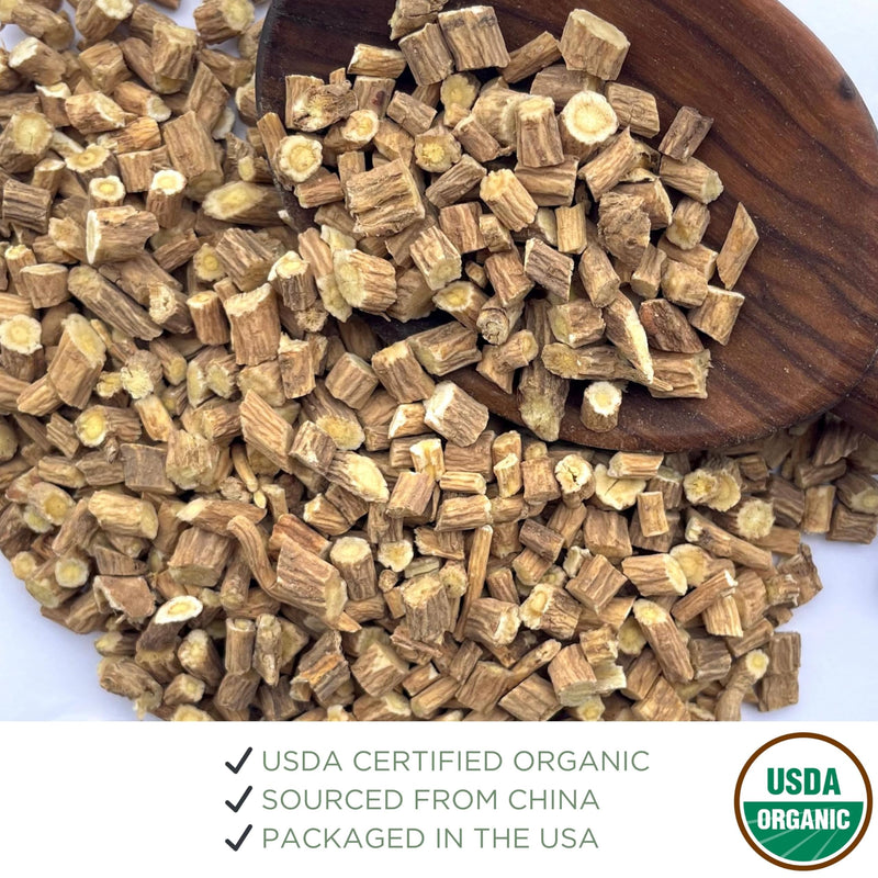 [Australia] - Organic Astragalus Root 4 oz. (113g), USDA Certified Organic Astragalus Dried Root Tea, Astragalus Root Organic, Dried Astralagus membranaceus, Huang Qi, Cut & Sifted 