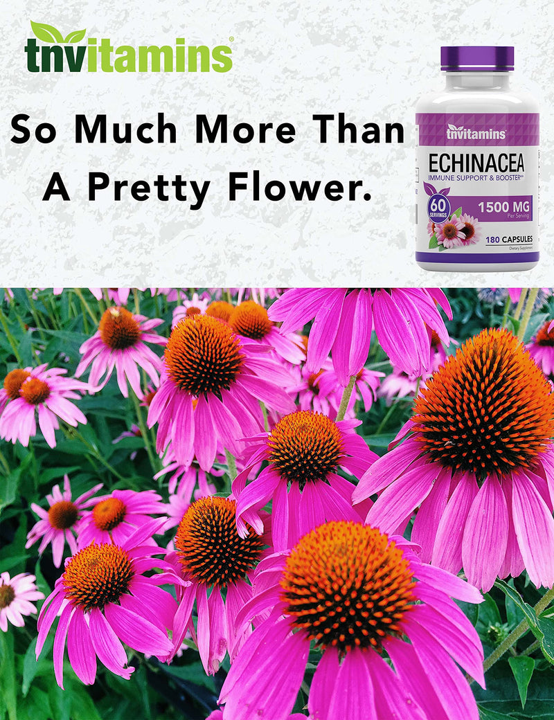 [Australia] - Echinacea Capsules (1500 MG x 180 Capsules) | Supports Health & Well-being | Echinacea Root Herbal Extract Supplement | Produced in The USA 