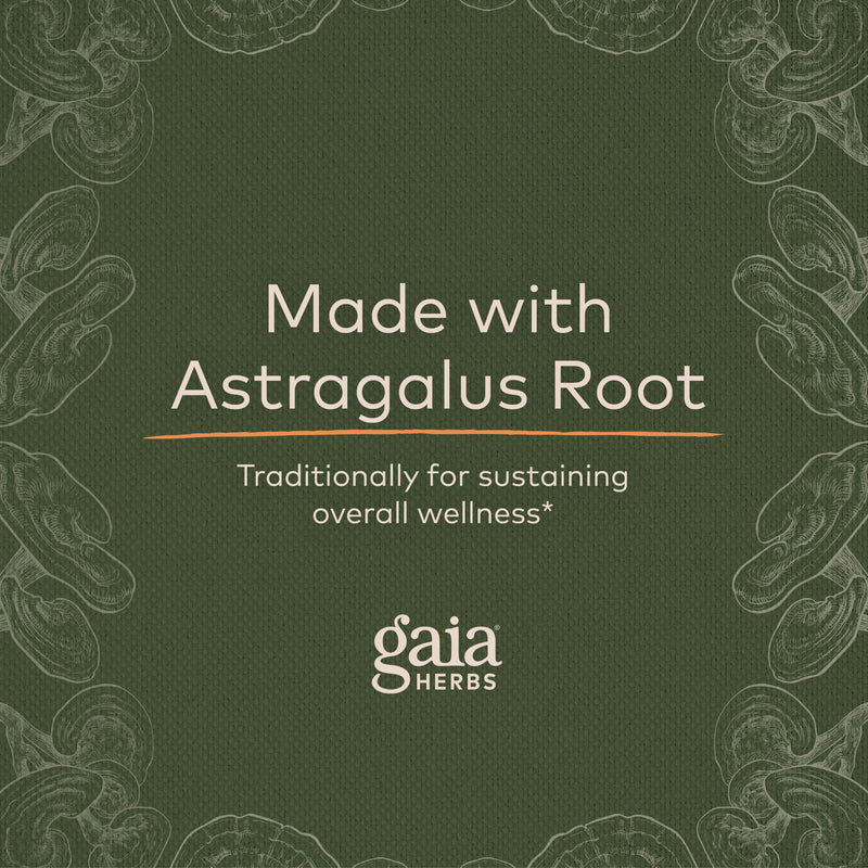 [Australia] - Gaia Herbs Everyday Immune Mushrooms&Herbs-Immune Support Supplement to Help Aid Overall Wellness* -with Turmeric Curcumin, Astragalus, Cordyceps, and Chaga Mushrooms-60 Vegan Capsules(30-Day Supply) 